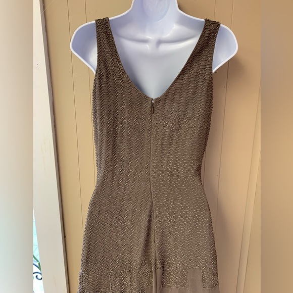 Reiss Beaded Dress Dark Taupe Size 2 - Picture 5 of 8